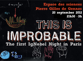 IgNobel : Affiche de l'événement organisé à l'ESPGG